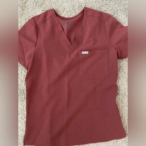 Figs Dark cherry catarina scrub top